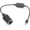 JZK 35 cm Adattatore USB-C a presa accendisigari auto 12V, cavo convertitore 5V maschio Type C a 12V femmina per dash cam, GPS, elettronica automobilistica