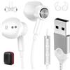 ASKUBSKU Cuffie PC con Cavo per Laptop,per Ufficio Trasmissione dal Vivo PS 4 5 | Leggere USB Auricolari Gaming Magnetico Auricolare con Microfono con Cancellazione Rumore Funzione Silenziosa Controllo Audio