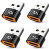 Sooiiyu Adattatore USB C a USB (4 Pezzi), Adattatore Tipo C Femmina USB A Maschio | Adattatore Convertitore Type C, Compatibile con iPhone 17/16/15, iPad, Airpods, MacBook, Samsung Galaxy S26/S25/S24