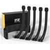 EZDIY-FAB PSU - Prolunga per cavo guainato Mod personalizzato GPU PC Alimentazione in nylon morbido intrecciato con kit di pettine 24pin/3 x 8pin a 6 + 2 pin / 2 x 8pin a 4 + 4pin-300 mm/11.8in-nero