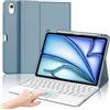 Tiiomioon Per iPad Air 11 M4 2026/M3 2025/M2 2024 11 Pollici Cover Tastiera | Touchpad Magnetico Staccabile Keyboard, Italiano QWERTY, Custodia Tastiera Senza Fili Bluetooth con Portapenna, Blu Grigio