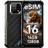 Ulefone Armor 22 Pro Rugged Smartphone con eSIM, Android 16 Helio G200, 16GB+128GB, 6.58'' FHD+ 120Hz, Fotocamera notturna da 64 MP, 4G Telefono Indistruttibile, IP68 IP69K/6600mAh/Fingerprint/GPG/NFC