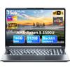 Liuord Computer portatile da 15,6 pollici, 16 GB RAM, 512 GB ROM, supporto AI, AMD R5 (supera i5-13420H, fino a 3,6 GHz), display FHD, WiFi 6 USB 3.0, full-function Type-C