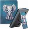Generico DayQiQiPu Caso per Kindle Paperwhite (5/6/7/10th Gen, Model: EY21/DP75SDI/PQ94WIF) La Custodia per eReader Portatile con Supporto Incorporato Fondina di Protezione Antiurto,Moda Elefanti