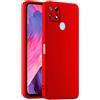 HULLIN Custodia per Telefono in Silicone Colorato, Adatta per Realme 7i / Realme C12 / Realme C15 (6.5) - Rosso Cina