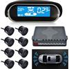 TOTMOX Sistema radar di retromarcia per parcheggio auto, sensore di parcheggio per auto Dual-core Sistema radar retromarcia anteriore e posteriore Display LCD con 8 sensori nero