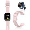 yystao Cinturino per orologio Cillso T80, in silicone, compatibile con Cillso T80, delicato sulla pelle, cinturino di ricambio per smartwatch, 22 mm (rosa)