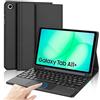 Tiiomioon Cover per Samsung Galaxy Tab A11 Plus/A11+ 2025/A9+ 11 Pollici con Tastiera | Touchpad Magnetico Staccabile Keyboard , Italiano QWERTY, Custodia Tastiera Senza Fili Bluetooth con Portapenna, Nero