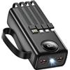 Bamkey Power Bank 27000mAh con 4 Cavi Integrati e Ricarica Rapida 22.5W | Uscita simultanea per 7 dispositivi, display LED intelligente, torcia d'emergenza, batteria robusta per esterni