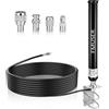 FMUSER Antenna scanner SDR a banda larga in fibra di vetro SA100 | Frequenza 2-3000MHz con cavo RG58 da 20 piedi e adattatori. Design esterno resistente alle intemperie per ricevitori SDR e