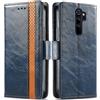 Generico DayQiQiPu Cover per Xiaomi Redmi Note 8 Pro (6,53 Pollici) Custodia in pelle PU con Patchwork Guscio Protettiva Anti-Skimming Custodia Portafoglio Flip Caso Business, Blu