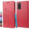 Klapber Custodia in Pelle per Redmi Note 11 4G Cover Portafoglio con Slot per Schede e Protettivo Morbida Gomma Silicone per Xiaomi Redmi Note 11 4G, Rosa