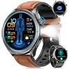whraills Smartwatch Uomo con ECG/HRV/AI-GPT/Micro-Check-Up/BMI, Android iOS, Marrone | 1,53 Orologio Fitness con Sonno/Frequenza Cardiaca/SpO2, Pressione Sanguigna, 120+ Sportive, 5ATM, Torcia LED, MET, SOS