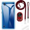 ESACMOT Bundle accessori per custodia per ZTE Blade A5 2019 - Trasparente | 5.45 Combo 4-in-1 include custodia in TPU, lanyard tracolla/collo, cinturino da polso e supporto ad anello per dito