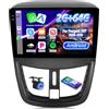 ETLFUCyber 2G+64G Android Autoradio per Peugeot 207 2006-2015, 9 pollici Touch Screen Stereo, Wireless Carplay e Android Auto/GPS/Wi-Fi/Bluetooth/EQ/FM RDS Radio