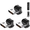 TUNKIA Adattatore magnetico micro USB a 9 pin per ricarica rapida [3 pezzi], spina magnetica di ricambio per telefono antipolvere, connettore per ricarica magnetica PD60W/100W/240W