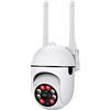 PUSOKEI Camera di sicurezza WiFi 1080p, telecamera di sorveglianza IP wireless, rilevamento del movimento, visione notturna, a due vie, vista Pan Tilt, SD Storage, per Home Shop