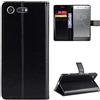 QiongniAN Custodia a libro in pelle compatibile con Sony Xperia XZ Premium G8141 custodia protettiva nera