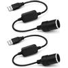 XRYIMYI 2PCS Adattatore Auto USB a Presa Accendisigari 12V, Cavo da 35cm Convertitore USB 5V a 12V per Dashcam, Luci LED e Accessori Auto Fino a 10W