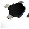 HOYULLI Adattatore USB(3in1)USB C Lightning Micro USB Maschio A USB Femmina Adattatori OTG 3.0 Chiavetta Per Apple IPhone Camera Trasferire Convertitore Compatibile Per Samsung Tipo C Android Splitter TP-OTG