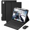 QYiiD per iPad Air 11 Pollici/Air 5th 4th Generation Case with Keyboard, Trackpad Multi-Touch, Italiano QWERTY Tastiera Blutooth Rimovibile con Mouse Blutooth 2,4G per Air 5th/4th 10.9，Nero