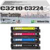 Generico C3210 C3224 Cartucce toner Confezione da 4, Nero Ciano Magenta Giallo | Sostituzione for Lexmark C3326 C3426 MC3224 MC3326 C3210C0 C3210K0 C3210Y0 C3210M0