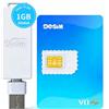 9eSIM V0MAX eSIM Card & Reader Kit per smartphone sbloccati, 1 MB di memoria - Adattatore SIM a eSIM, 30 profili, menu STK offline, download illimitati, dimensioni pretagliate, viaggi globali USA