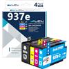 LCL 937E High Yield Cartucce d'inchiostro Compatibile con HP 937XL 937 XL 937E Sostituzione per Officejet Pro 9120 9122 9123 9130 9132 9133 9720 9730 9110b 9117b 9120b 9130b 9120r(4-Pack, KCMY)