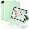 QYiiD Custodia Tastiera per Xiaomi Mi Pad 6/6 Pro (11-Pollici, 2023 Model), Trackpad Multi-Touch, Italiano QWERTY Tastiera Blutooth Rimovibile con Mouse Blutooth 2,4G, Verde