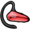 Plyisty Auricolare Bluetooth Wireless, Auricolari a Conduzione Ossea con Ganci per le Orecchie, Riduzione del Rumore, Leggero, Batteria a Lunga Durata, Auricolare Professionale a (Rosso)