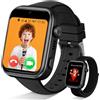 Pietraud 4G Migliorata Smartwatch Bambini con Chiamate/GPS, Nero | Videochiamate, Chat Vocale, WhatsApp, WiFi, SOS, SMS, Impermeabile IP68, Modalità Scuola e Contapassi Regalo Bambini