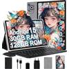 Dghrti Tablet Android 15, 10 Pollici, 30GB RAM 128GB ROM+TF 2TB Espandibile,Grigio | 8000mAh, WIFI 5G/ BT5.0/ OTG, Widevine L1, Face ID, Tablets Corpo in Metallo con Mouse, Tastiera, Custodia Protettiva