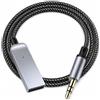 Bgfaquri Adattatore Bluetooth 5.1 per auto con ricevitore da 3,5 mm, adattatore AUX Bluetooth, ricevitore audio jack con microfono, chiamate in vivavoce, streaming musicale wireless per altoparlanti