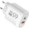 Generico Caricatore Da Muro Usb C 65w,aricabatterie Doppio Usb C-caricabatterie Multiplo Per Cellulari,Adattatore Di Ricarica A Muro Con Multipla Per Tablet Orologio Fotocamera Lettore Viaggio Hotel