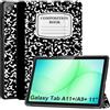 CoBak Cover per Samsung Galaxy Tab A11+ Plus 11 Pollici 2025/A9+ Plus 2023, Custodia in Pelle PU con Retro Trasparente, Smart Cover con Chiusura Magnetica e Multi-Angolo di Visione, Quaderno nero