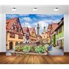 BELECO 2.1x1.5m Tessuto Oktoberfest Sfondo Germania Strada Bavarese Città Storica Rothenburg ob der Tauber Festa Birra Monaco Carnevale Festa Decorazione Studio