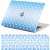 FFBOFFC Custodia per MacBook Air 15,3'' M2/M3/M4/M5, Pois azzurro cielo | 2023-2026, A3448/A3241/A3114/A2941, Cover in plastica a incastro e pellicola per tastiera per MacBook Air 15''