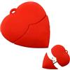 ELLENNE CHIAVETTA USB CUORE ROSSO IN GOMMA PENDRIVE MEMORIA 64GB A15 | MEMORIA USB 2.0 CON DESIGN A FORMA DI CUORE ROSSO IN GOMMA MORBIDA, TAGLI DA 16G 32GB 64GB A SCELTA