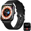 zaisia Smartwatch Uomo Donna, 1,85'' Orologio Fitness con Sonno Cardiofrequenzimetro, Smart Watch con Funzione di Notifica dei Messaggi e Chiamata, IP68 Impermeabile Tracker Fitness per Android iOS