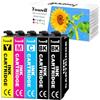 Yowell 5x Cartucce d'inchiostro Compatibili con Epson 603XL | per Expression Home XP-3105 XP-2100 XP-2105 XP-4100 XP-4105 Workforce WF-2830 WF-2810 WF-2835 WF-2850