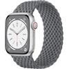 Maledan Intrecciato Cinturini Compatibili con Cinturino Apple Watch 40mm 41mm 38mm per Donna Uomo, Cinturini sportiva elastica regolabile per iWatch SE Series 9 8 7 6 5 4 3 2 1 Ultra, Grigio