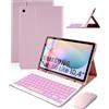 SOPPY Custodia Tastiera Retroilluminata con Mouse per Samsung Tab S6 Lite 10.4 2024/2022/2020, Layout Italian, 7 Colori Retroilluminazione, Porta Penna S, Copertura Sottile, Rosa