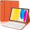 FOGARI Per iPad A16 11/10 Generazione 2025/2022 11/10.9 Pollici Cover Tastiera | Tastiera Bluetooth Rimovibile e Custodia Morbida TPU per Ufficio/Studio/Scrittura, Keyboard Wireless Portatile, Arancione