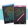 KRUMAD Lavagna per bambini, blocco da disegno, schermo da disegno | Confezione da 2 pezzi da 20,3 cm, con penna, interruttore riutilizzabile, cancellazione rapida, blu e rosa, materiale ABS
