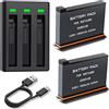 NATNO Batteria Caricabatterie Kit per Insta360 X3, 2 Batterie da 1800mAh e LED Caricatore per Insta360 X3/ One X3 Fotocamera