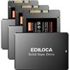 Ediloca ES106 256GB SSD SATA III 2.5 3D NAND Disco Rigido Interno, Fino a 550MB/s Lettura, Aggiorna Memoria PC o Laptop e Archiviazione (Nero) (Confezione da 3)