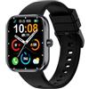 MFVLP Smartwatch Uomo Donna, 1.83 Orologio, Nero | Chiamata Bluetooth, 110+ Sports, Contapassi/Sonno/Cardiofrequenzimetro, Impermeabile IP68, Android iOS
