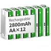 Granicell Batterie ricaricabili AA 2800 mAh ad alta capacità 1500 cicli, batteria NiMH Low Self Discharge AA da 1,2 V, confezione da 12