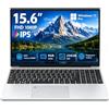 Aonim PC Portatile 15.6 Pollici FHD IPS,Notebook Win 11pro con Celeron N5095 (fino a 2.9GHz),8GB RAM DDR4, 256GB SSD,Tastiera Retroilluminata con Lettore Impronte,WiFi 5,USB 3.0,Mini HDMI,Argento