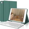 Tiiomioon Cover per iPad 6 Generazione/5 Gen/Air 2/Air 1/Pro 9.7 Pollici con Tastiera | Magnetico Staccabile Keyboard, Italiano QWERTY, Custodia Tastiera Senza Fili Bluetooth con Portapenna, Verde